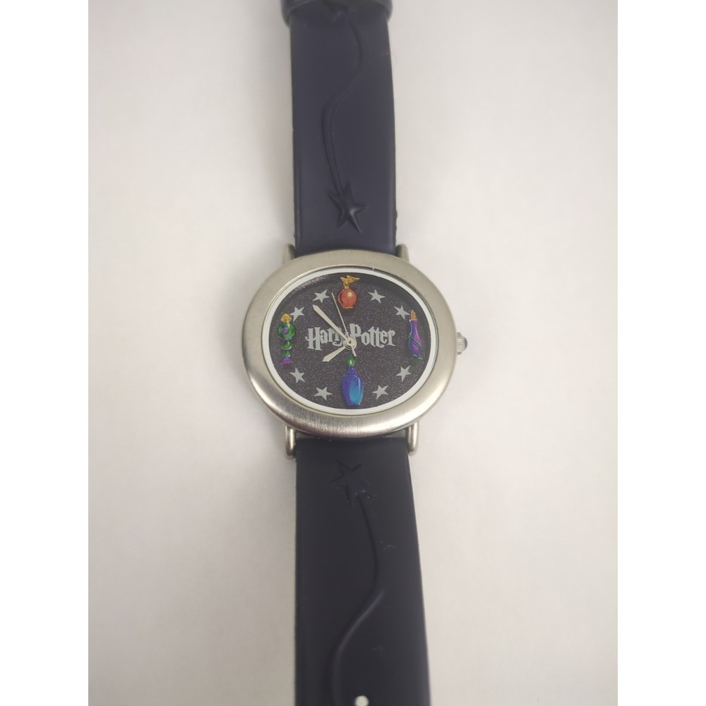 Vtg 2001 Warner Bros Harry Potter Quartz Watch Unisex Silver Analog -New Battery